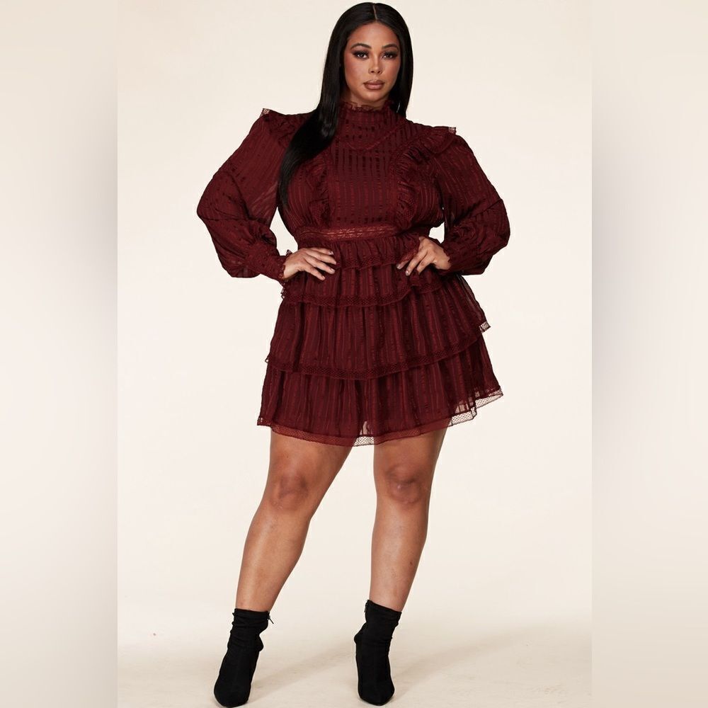 New L’atise by Amy Plus Size Lace Skater Dress